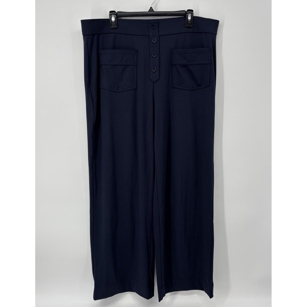 Halara Work Wide Leg Pants Blue Womens 2X High Waisted Body Sculpting Flowy
